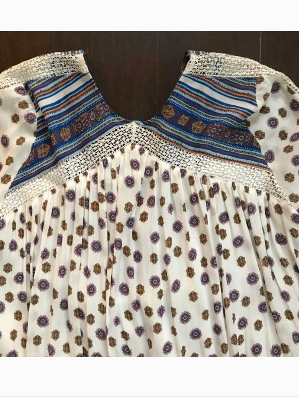 Free people Blossom sleeves lace up dress size M - Picture 9 of 11